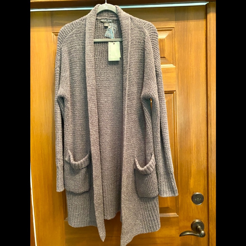 ❤BAREFOOT DREAMS Weekend Cardigan L Ash NWT - Picture 2 of 7